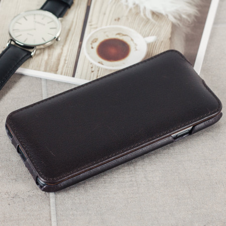 Caseual Genuine Leather iPhone 7 Flip Cover - Italian Mocha