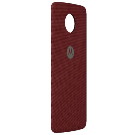 Original Motorola Moto Z Shell Nylon Fabric Ersatz Akkucover in Rot