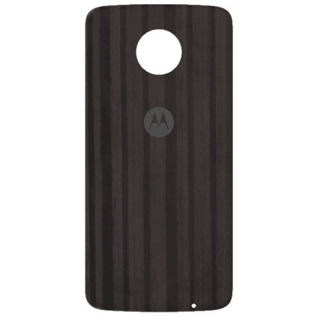 Official Motorola Moto Z Shell Wood Style Back Cover - Charcoal Ash