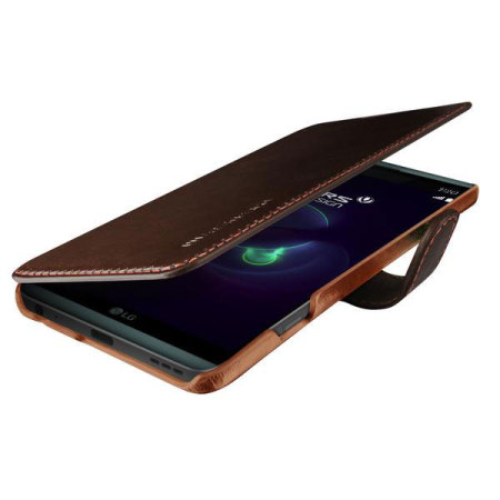VRS Design Dandy Leather-Style LG V20 Wallet Case - Koffie Bruin