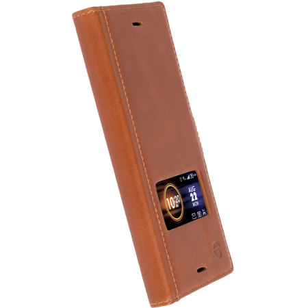 Krusell Sigtuna Sony Xperia XZ Smart Window Case - Cognac
