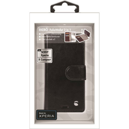 Krusell Ekero Sony Xperia X Compact 2-in-1 Folio Wallet Case - Black