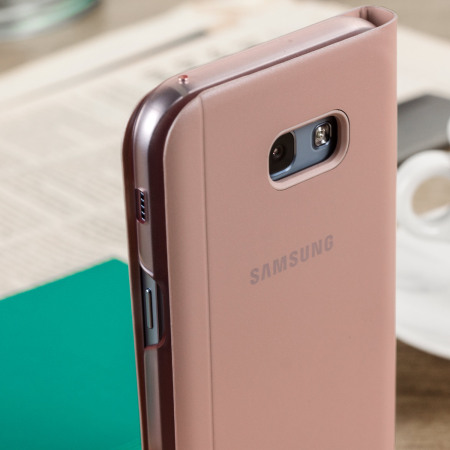 Original Samsung Galaxy A5 2017 Tasche S View Premium Cover in rosa