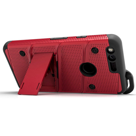 Funda Google Pixel XL Zizo Bolt Series con clip cinturón - Roja /Negra