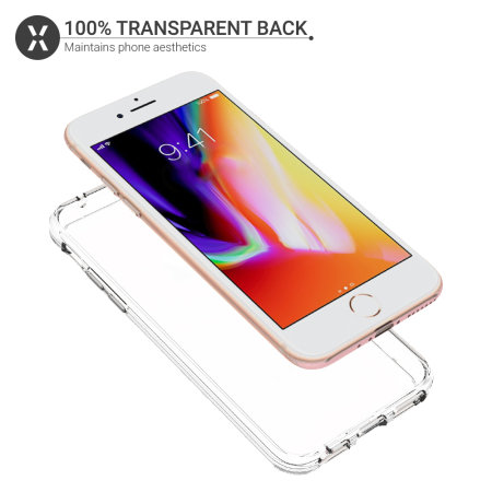 olixar exoshield tough snap-on iphone 8 case - crystal clear