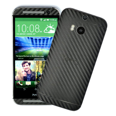 Easyskinz HTC One M8 Carbon Fibre Skin - Zwart