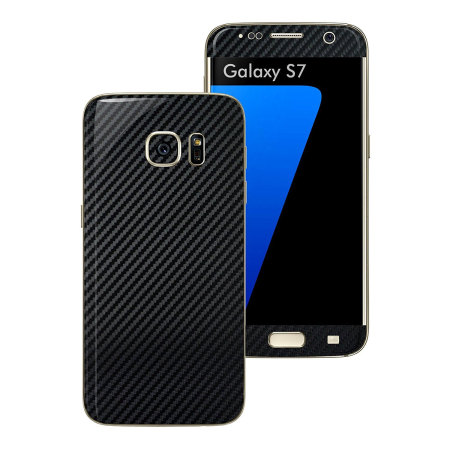 Easyskinz Samsung Galaxy S7 Carbon Fibre Skin - Zwart