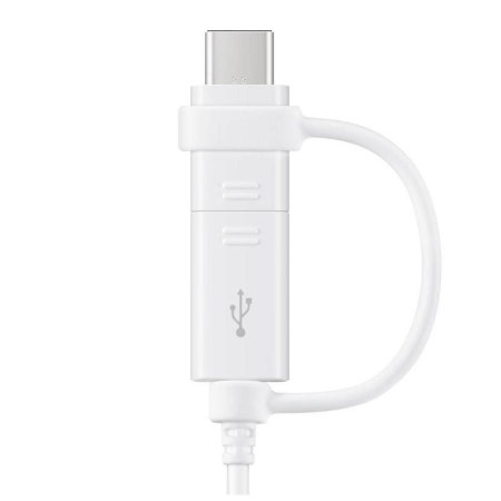 Official Samsung 2-in-1 Charge & Sync USB-C & Micro USB Cable - White