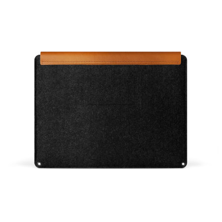 Housse MacBook Pro 15 avec Touch Bar Mujjo en cuir – Noire / Brun