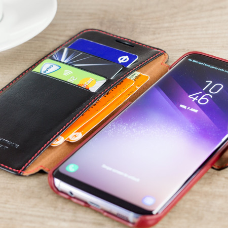 VRS Design Dandy Leren-stijl Samsung Galaxy S8 Wallet Case - Zwart