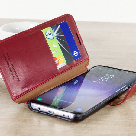 VRS Design Dandy Leren-stijl Samsung Galaxy S8 Wallet Case - Rood