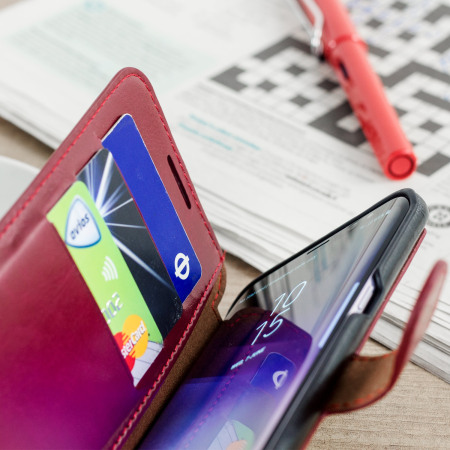 VRS Design Dandy Leather-Style Samsung Galaxy S8 Plånboksfodral - Röd