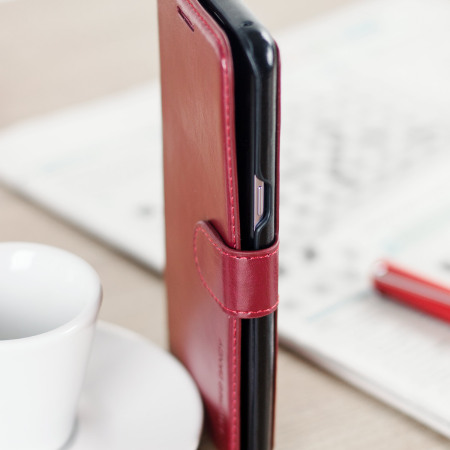 VRS Design Dandy Leather-Style Samsung Galaxy S8 Plånboksfodral - Röd