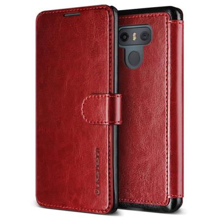 VRS Design Dandy Leather-Style LG G6 Wallet Case - Wine