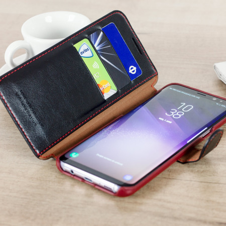 VRS Design Dandy Leather-Style Galaxy S8 Plus Plånboksfodral - Svart