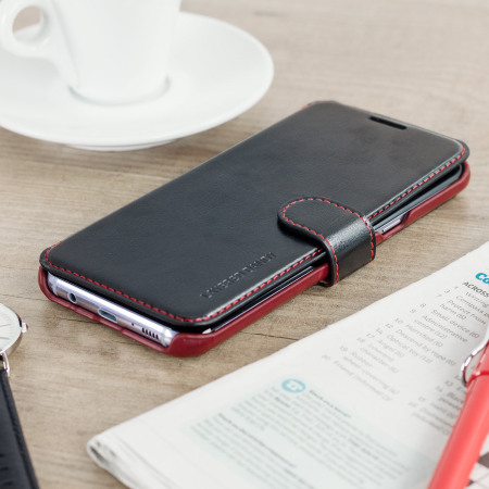 VRS Design Dandy Leather-Style Galaxy S8 Plus Plånboksfodral - Svart