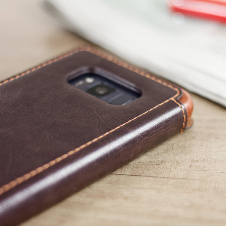 VRS Design Dandy Samsung Galaxy S8 Plus Wallet Case Tasche in Braun