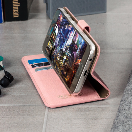 Hansmare Calf Samsung Galaxy A3 2017 Wallet Case - Pink