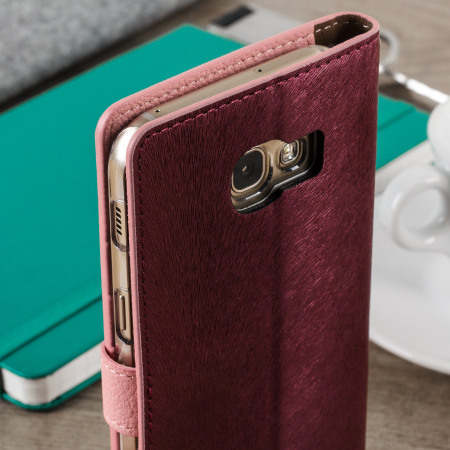 Housse Samsung Galaxy A5 2017 Hansmare Portefeuille en cuir – Rose