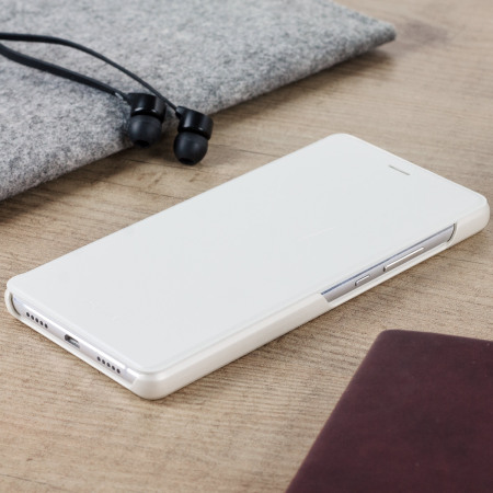 Official Leather Style Huawei P9 Lite Flip Cover - White