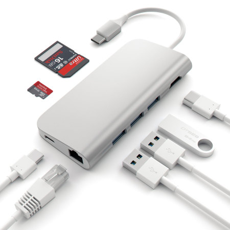 Satechi USB-C Aluminium Multi-Port 4K HDMI Adapter & Hubb - Silver