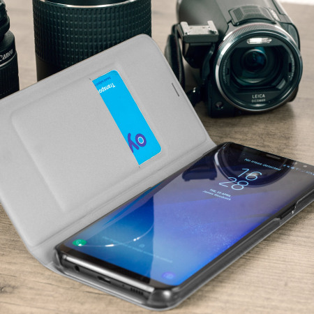 LED Flip Wallet Cover Officielle Samsung Galaxy S8 - Argent