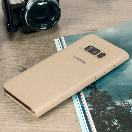 Official Samsung Galaxy S8 LED Flip Wallet Deksel - Gull