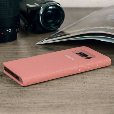 Official Samsung Galaxy S8 LED Flip Lompakkokotelo - Pinkki