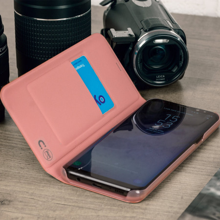 LED Flip Wallet Cover Officielle Samsung Galaxy S8 Plus - Rose