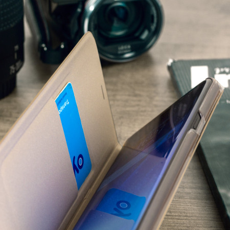 Official Samsung Galaxy S8 Plus LED Flip Wallet Deksel - Gull