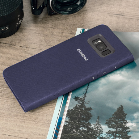 Afgang Pasture travl Official Samsung Galaxy S8 Plus LED Flip Wallet Cover Case - Violet