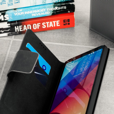 Housse LG G6 Olixar Portefeuille Simili cuir avec support – Noire