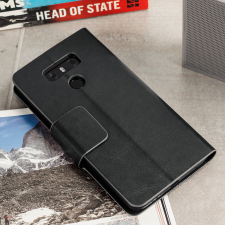 Housse LG G6 Olixar Portefeuille Simili cuir avec support – Noire
