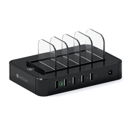 Satechi 5 Port USB Charging Station Dock For Phones & Tablets - Black
