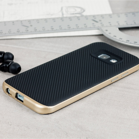 Olixar XDuo Samsung Galaxy A3 2017 Case - Carbon Fibre Gold