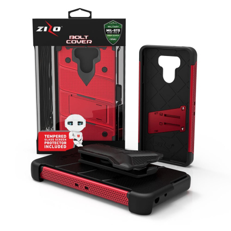 Zizo Bolt Series LG G6 Tough Case & Belt Clip - Red
