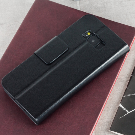 Funda Galaxy S8 Olixar tipo cuero y cartera - Negra