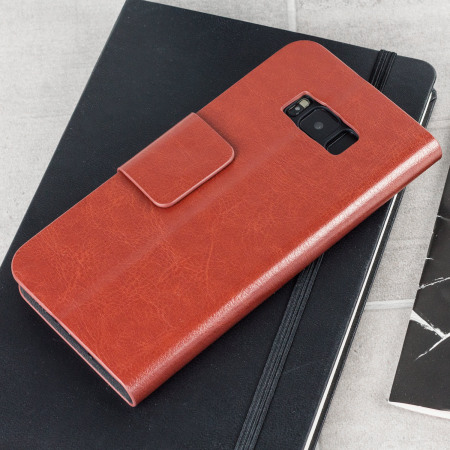Olixar Leather-Style Samsung Galaxy S8 Suojakotelo - Ruskea