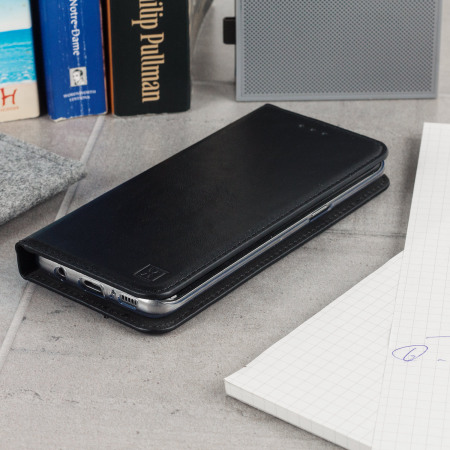Olixar Genuine Leather Samsung Galaxy S8 Plånboksfodral - Svart