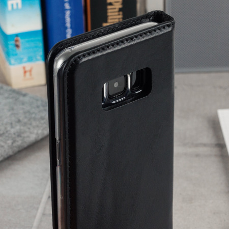 Olixar Genuine Leather Samsung Galaxy S8 Plånboksfodral - Svart