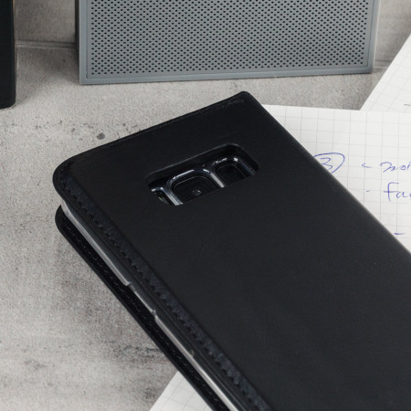Olixar Genuine Leather Samsung Galaxy S8 Executive Wallet Case - Black