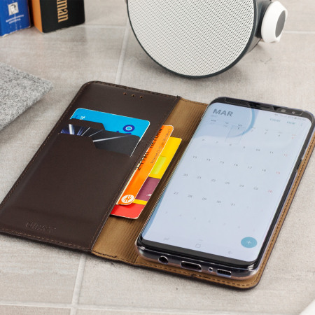 Olixar echt leren Galaxy S8 Executive Wallet Case - Bruin