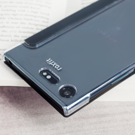 Roxfit Sony Xperia XZ Premium Pro Touch Book Case - Black / Clear