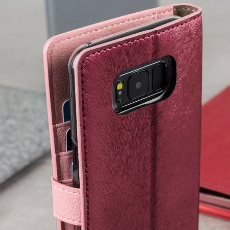 Hansmare Kalb Samsung Galaxy  S8 Plus Schutzetui - Wein / Rosa
