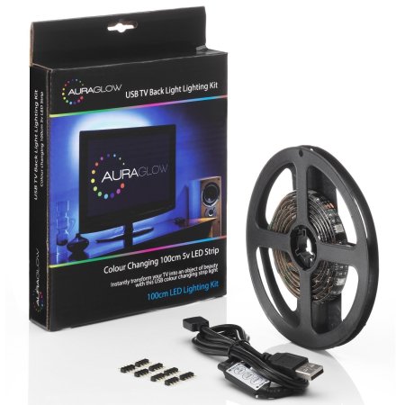 100cm LED Streifen USB TV Hintergrundbeleuchtung Beleuchtung Kit AGL Colour Changing- Twin Pack