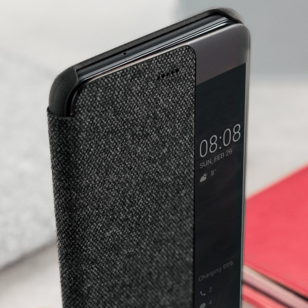 Coque Officielle Huawei P10 Plus Smart View Flip – Gris sombre