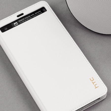 Housse Officielle HTC U Ultra avec rabat en cuir véritable – Blanc