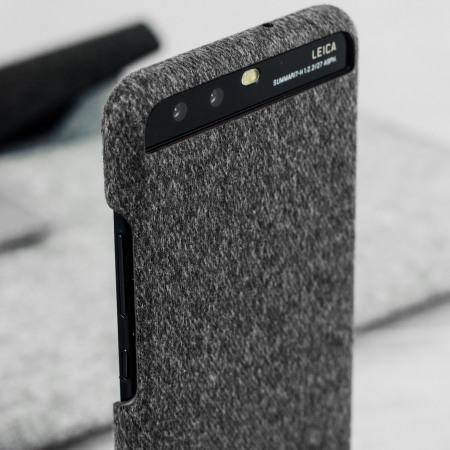 Official Huawei P10 Plus Mashup Fabric / Leather Skal - Mörkgrå