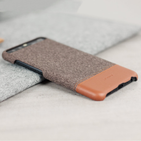 Official Huawei Mashup P10 Plus Fabric / Leather Etui - Brun