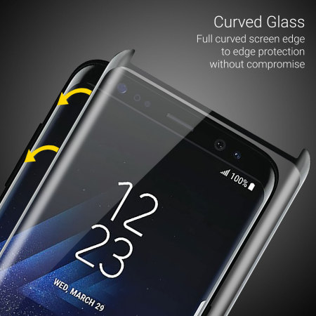 Olixar Galaxy S8 Case Compatible Glass Screen Protector - Black